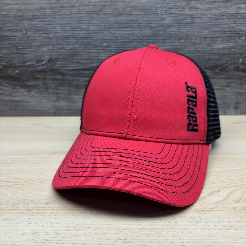 Rapala Hat Cap Snap Back Mens Red Black Trucker Mesh Embroidered Fishing Bass